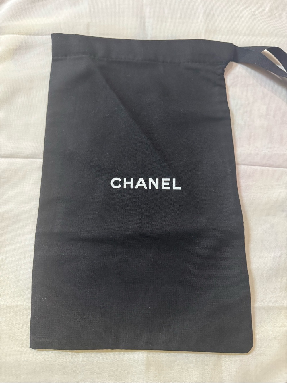 CHANEL 💯% Authentic Iconic Black Logo Dust Bag - Ideal for storing or gifting.